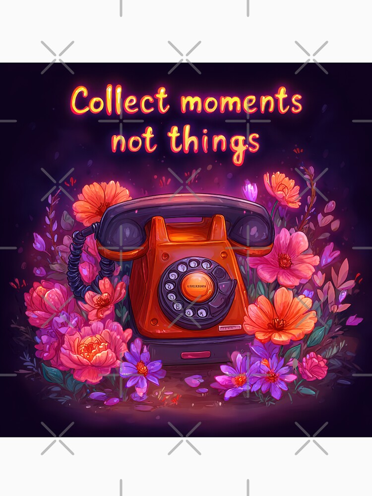 Retro Telephone with Flowers and Inspirational Quote by CreativeLarysa
