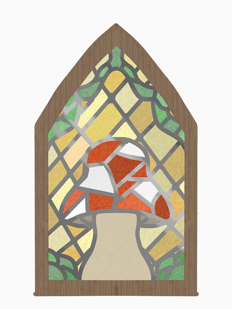 Mushroom stained glass window by AutyLeaves