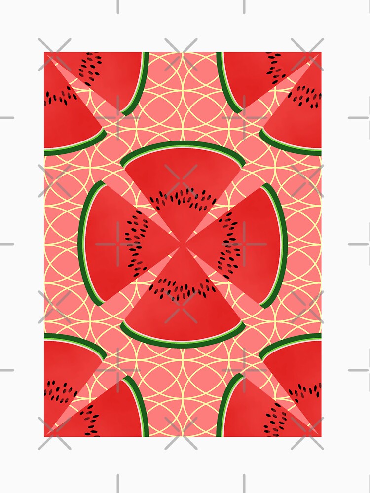 Watermelon Poppy Pattern on Pink by MerryMakewell