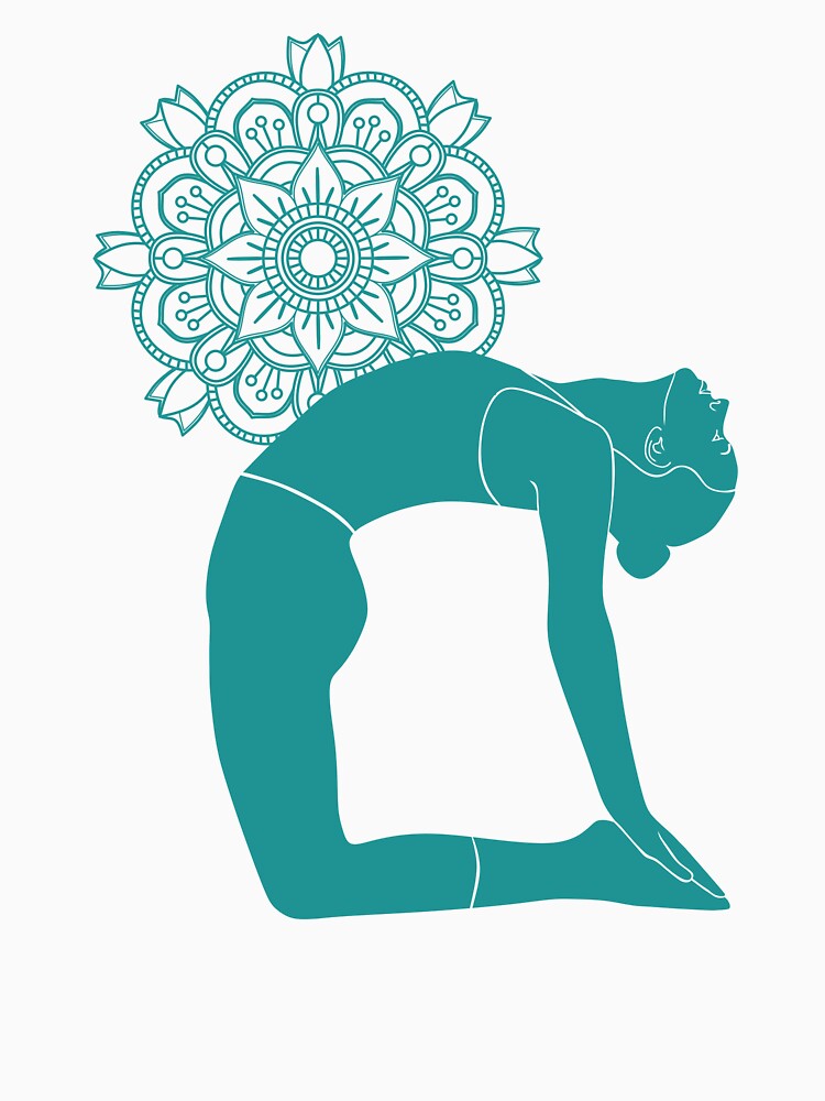 Camel Yoga Pose With Mandala by Laanas