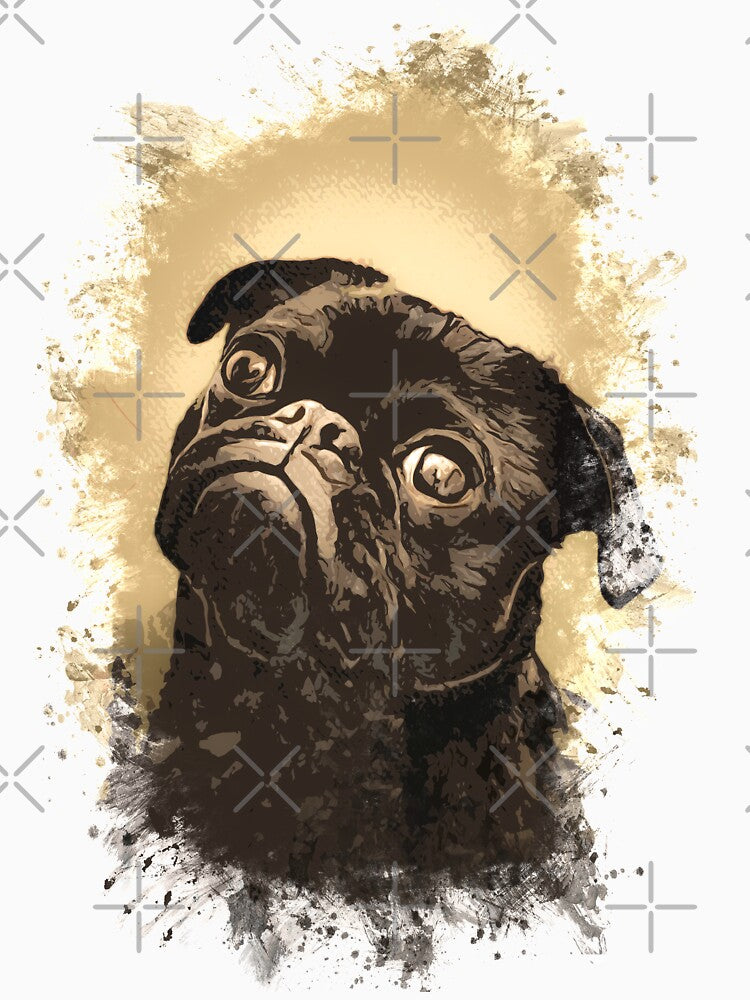 Vintage Pug ✪ Cute Retro Abstract Painting Art Style for dog Lovers and owners by Naumovski