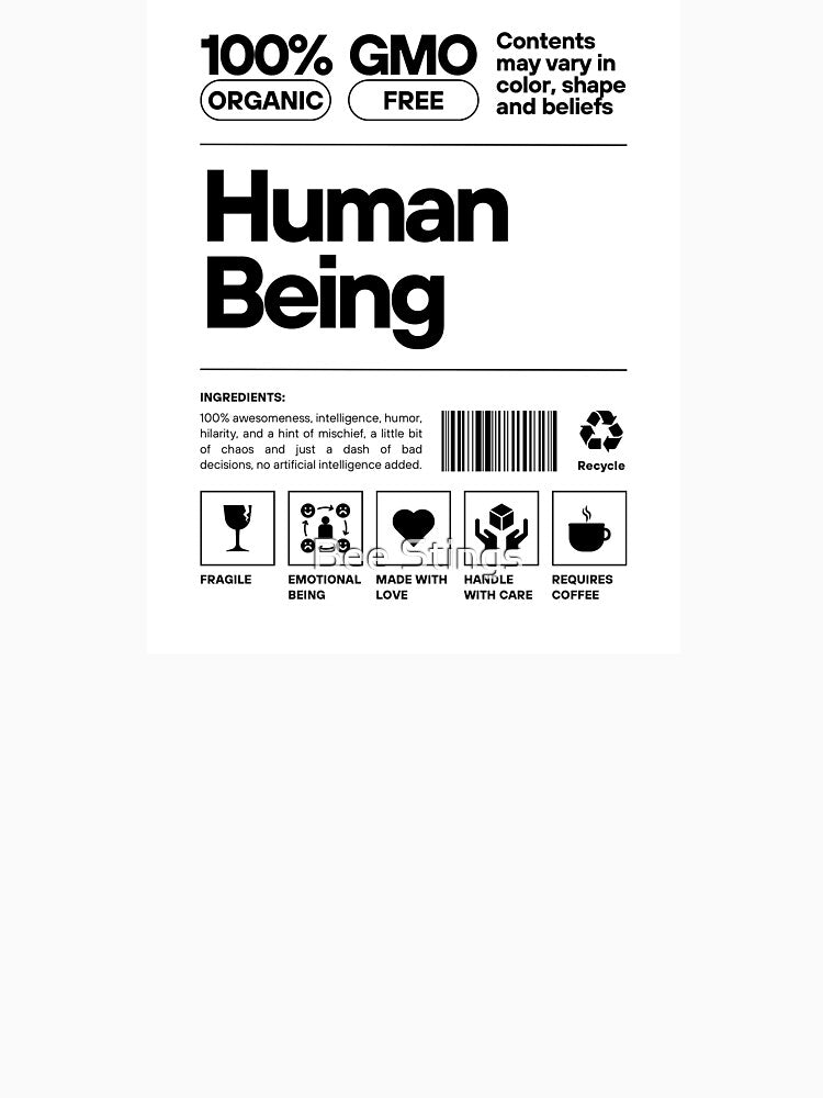 100% Pure Human by Bee Stings Unisex , , , Long Sleeve Tee