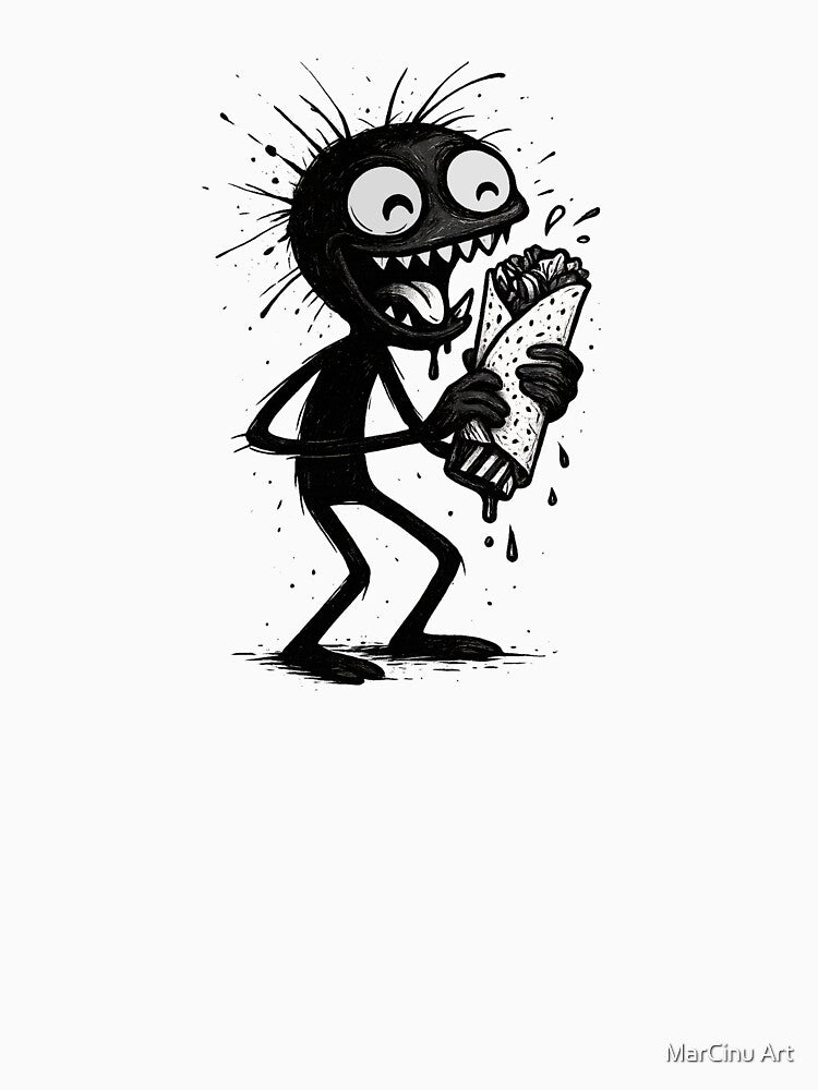 Alvin – Burrito Gremlin Ink Grunge by MarCinu Art