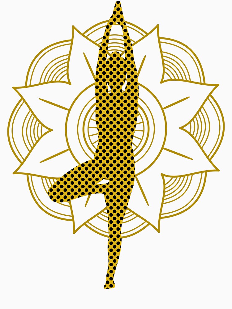 Yoga Tree Pose With Mandala by Laanas