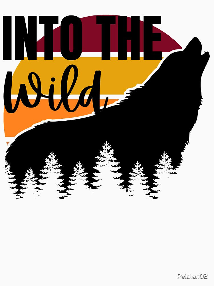 Into The Wild - Retro Vintage Sunset Wolf by Peishan02