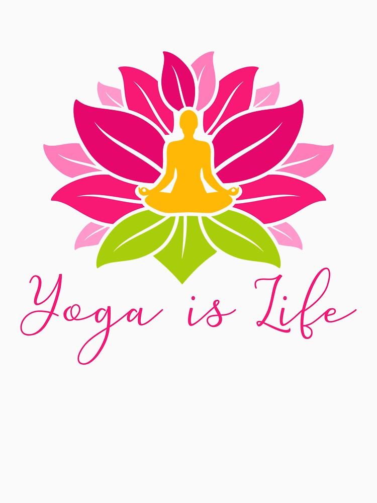 Lotus Padmasana Yoga is Life by Khushi Graphics