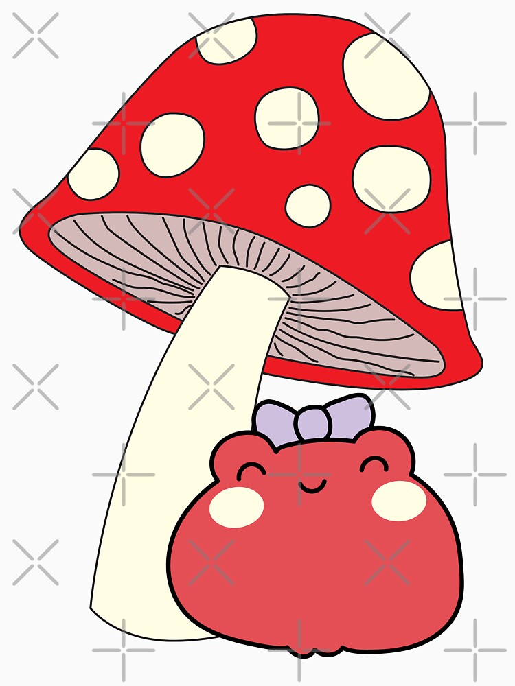Cottagecore frog with mushroom by Quacktails