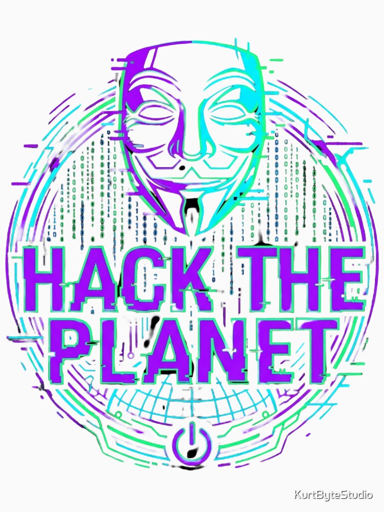 Hack the Planet  Hacker Anonymous Shirt by KurtByteStudio