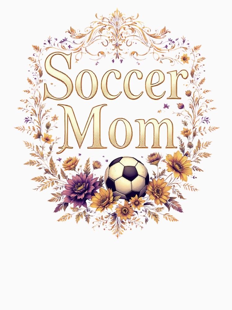 Delicate Floral Soccer Mom Wreath | Elegant Sports Fan Art by TheGaliyaStudio Unisex , , , Long Sleeve Tee