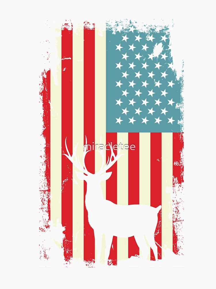 American Deer Hunter Patriotic For Men Women by miracletee