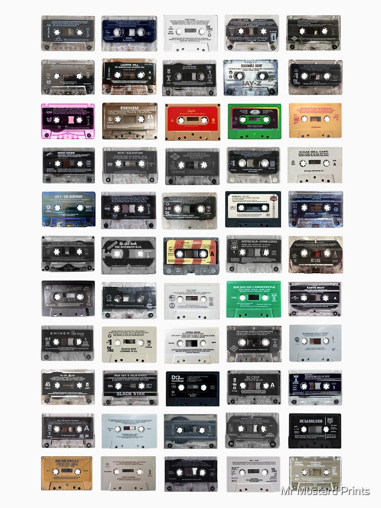 Hip Hop Music - Original Cassette Print - Vintage Hip Hop - Rap Fan Gift by Mr Mustard Prints