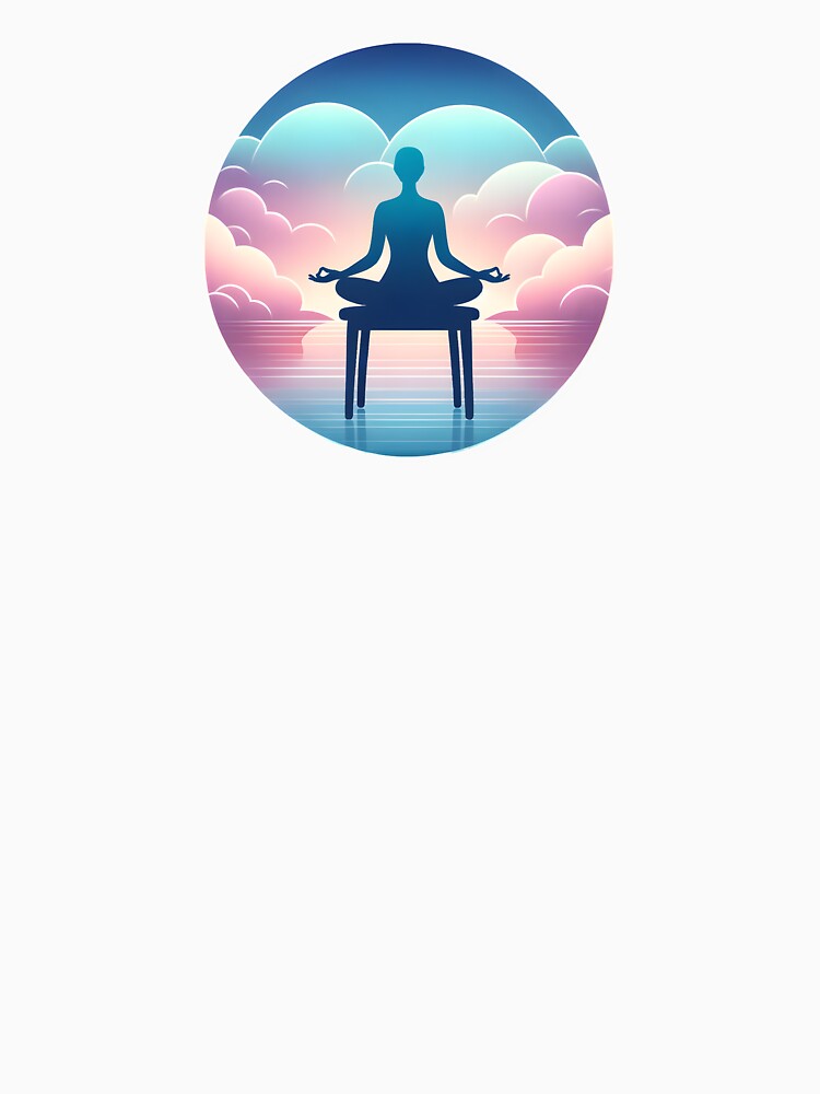 Zen in Your Seat: Tranquil Chair Yoga Silhouette Design Funny Gifts by BadhbhLoot