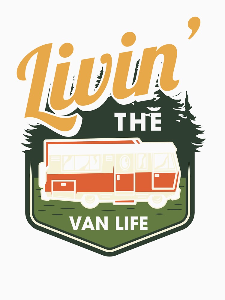 Funny Retro Camping Livin That Van Life by King of Colored Stickers