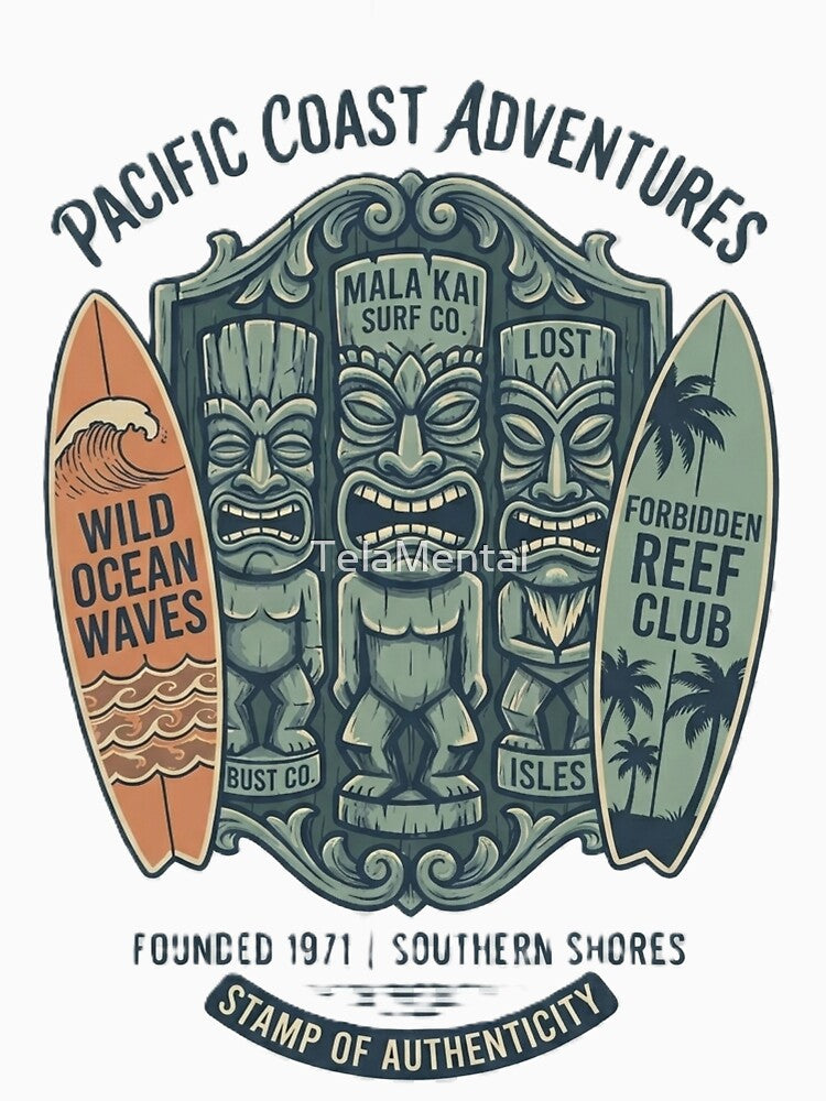 Pacific Coast Adventures - Vintage Tiki Surf Club 1971 by TelaMental