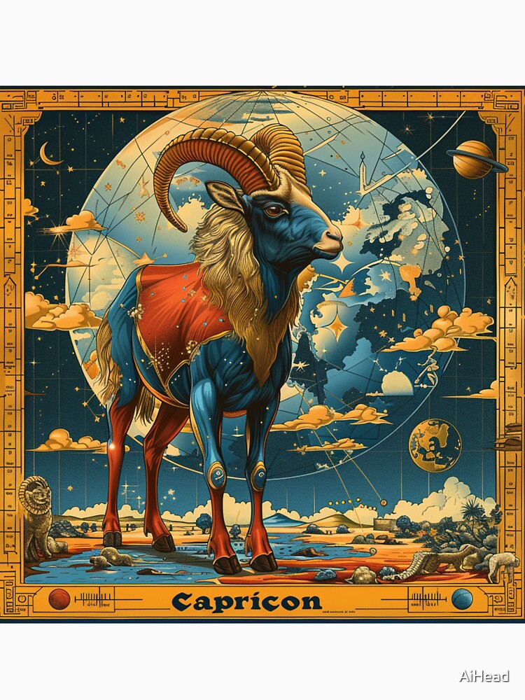 Vintage SciFi Style Capricorn Zodiac Sign by AiHead