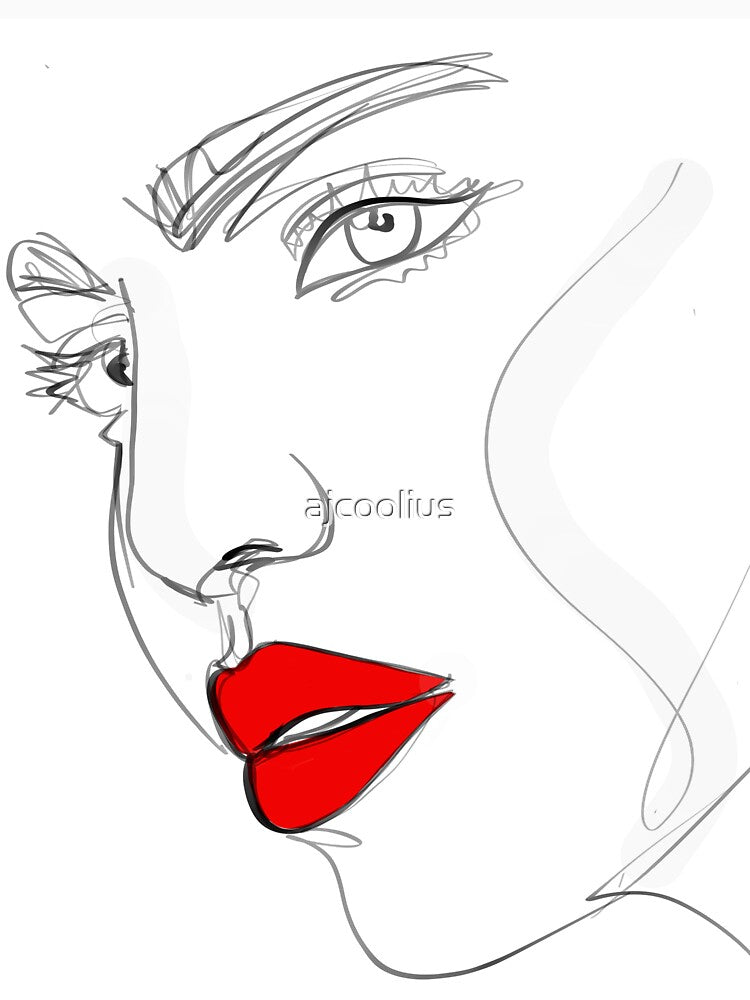 Woman portrait4 -line art by ajcoolius