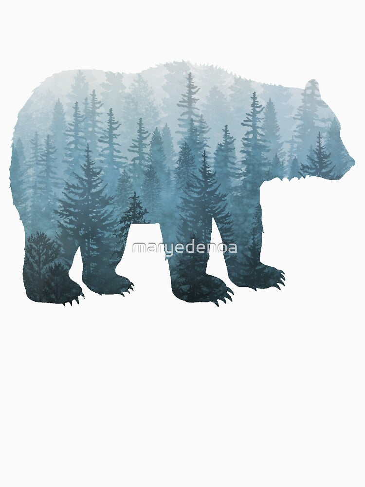 Misty Forest Bear - Turquoise by maryedenoa