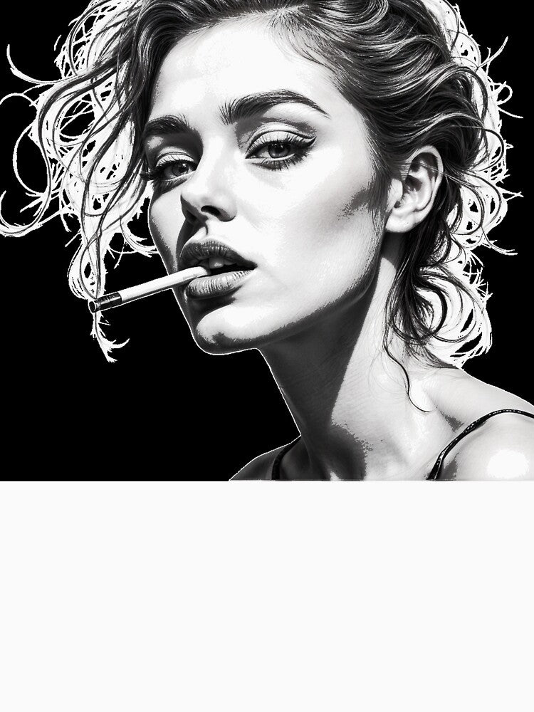 Black White Edition Elegant Woman Ink Art by Alexander Martini Productions