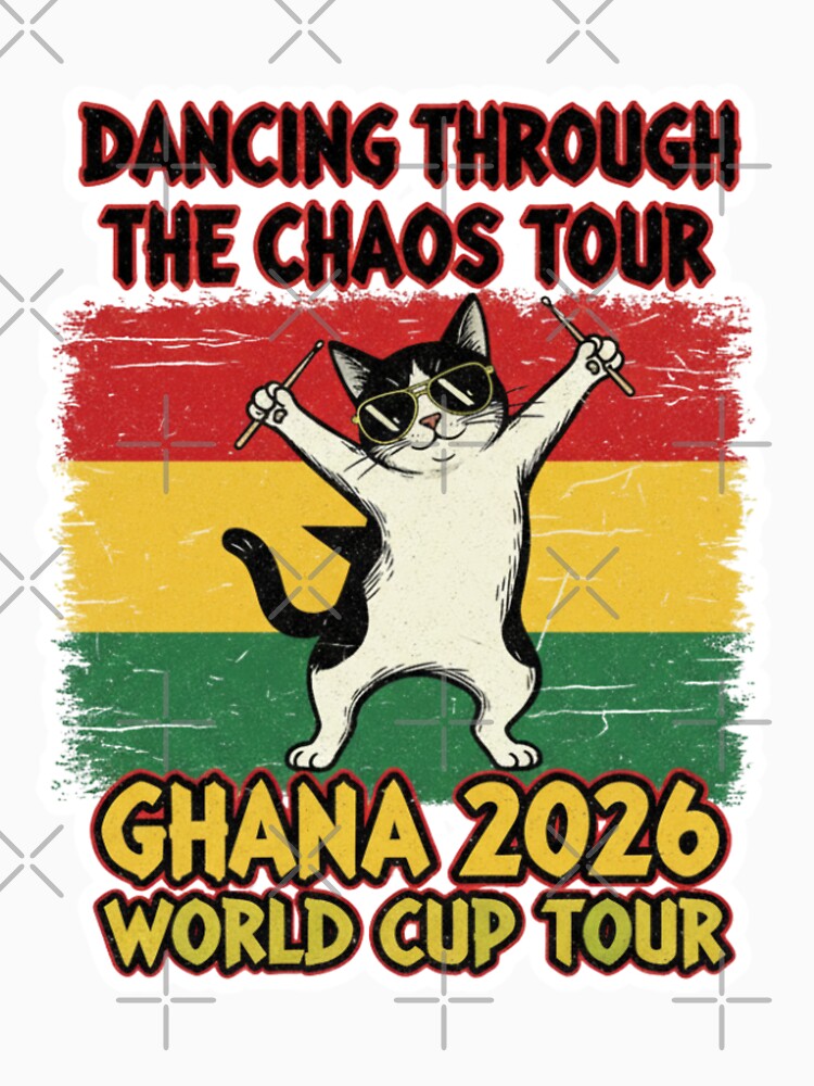 Dancing Through the Chaos Tour — Ghana World Cup Rock Shirt by catastrocat Unisex , , , Long Sleeve Tee