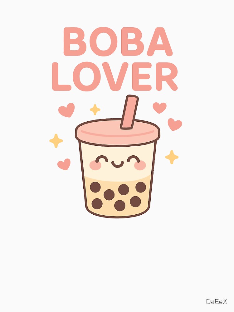 Boba Lover Kawaii Bubble Tea Art by DaEeX