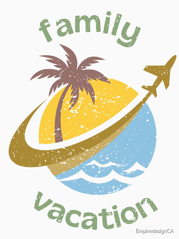 Family vacation travel trip distressed vintage tshirt and apparel design by EmpiredesignCA