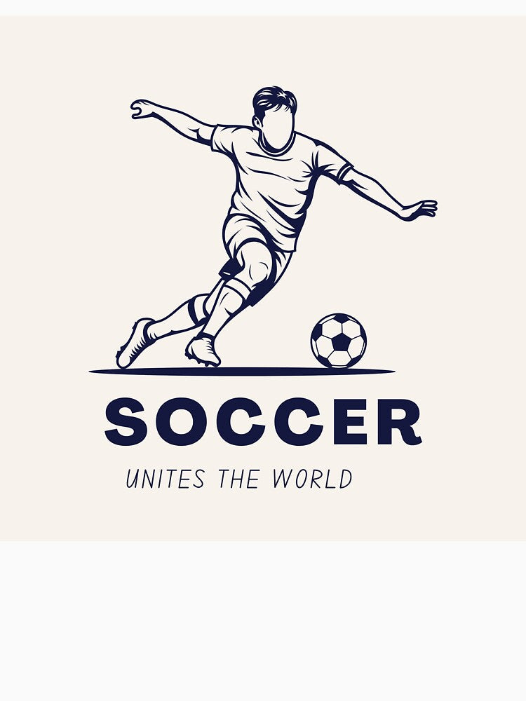 "Soccer Unites The World Player Illustration" by PipForgeStudio Unisex , , , Long Sleeve Tee