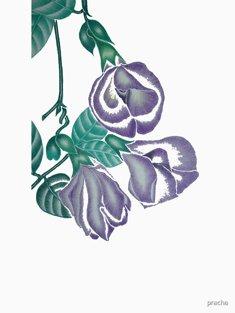 Purple Flowers by pracha Unisex , , , Long Sleeve Tee