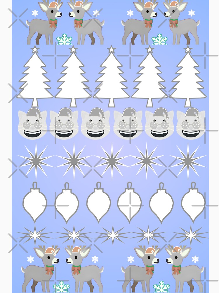 Cute Winter Deer & Christmas Pattern – Blue Festive Holiday Seamless Design by HopeAndHustle