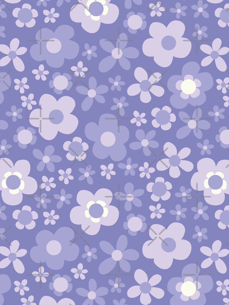 PURPLE BOHO RETRO FLOWERS by blomastudios