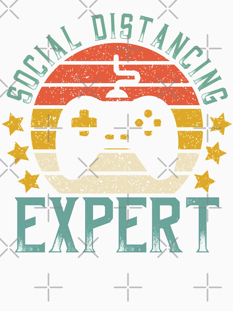 Vintage Retro Gamer Social Distancing Expert by DreamColor