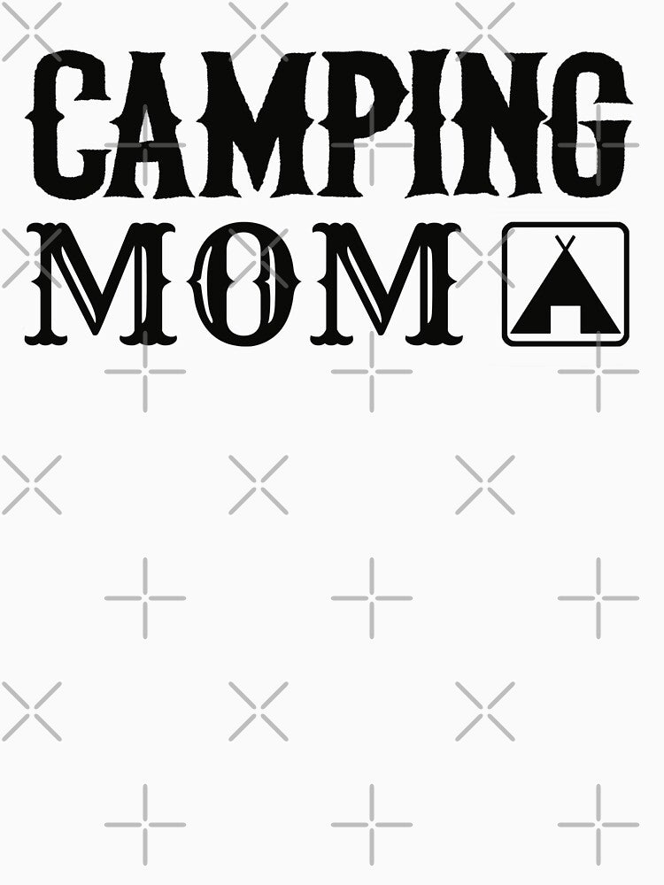 Black Text Camping Mom Fun Camping Design by TrulyEpoque