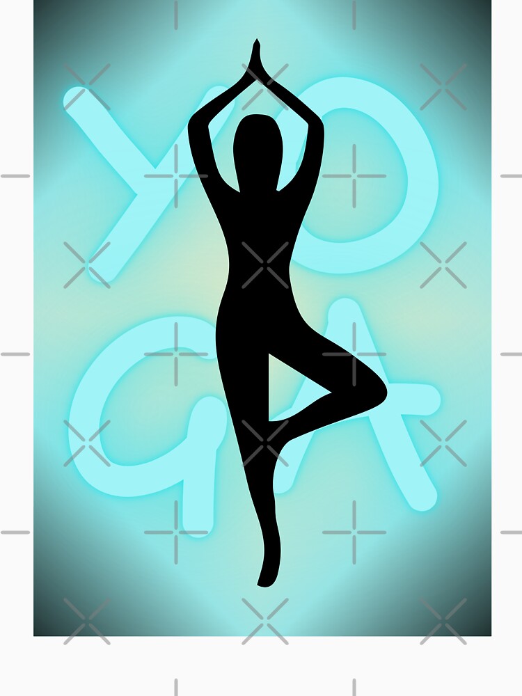 Yoga Pose Neon Blue Yoga Lettering by SoccaTamam