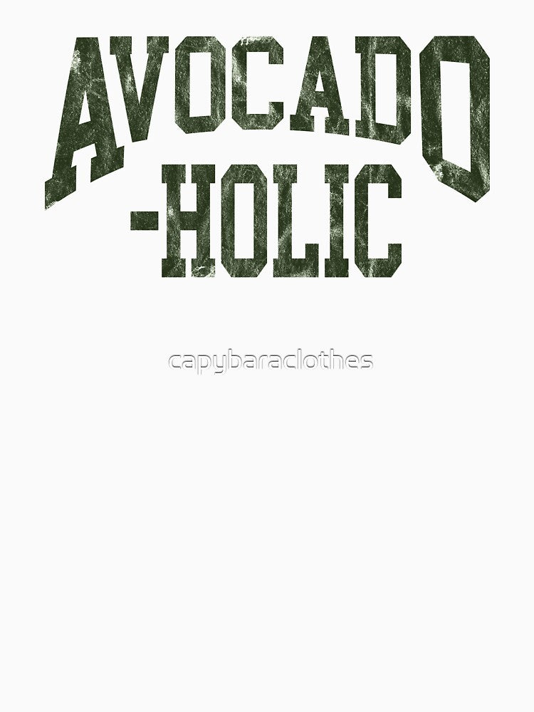 Funny Avocado Vegan Avocado-holic Gift for Vegetarians by Capybara Clothing