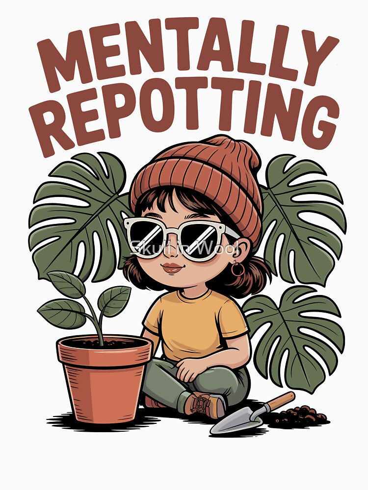 Mentally Repotting — Botanical Brain Break by Skull in Wool
