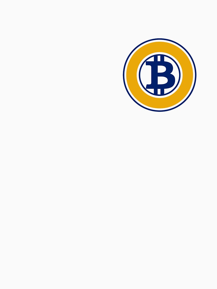 Bitcoin Gold BTG Cryptocurrency Blue and Yellow Logo by achristiaf