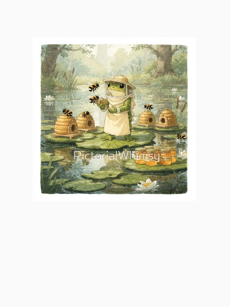 Frog Beekeeper Tending Bumblebee Hives by PictorialWhimsy