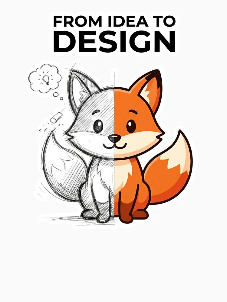 From Idea To Design Fox Shirt Graphic Designer Gift Artist Fox Creative Designer Tee by Sky-bully