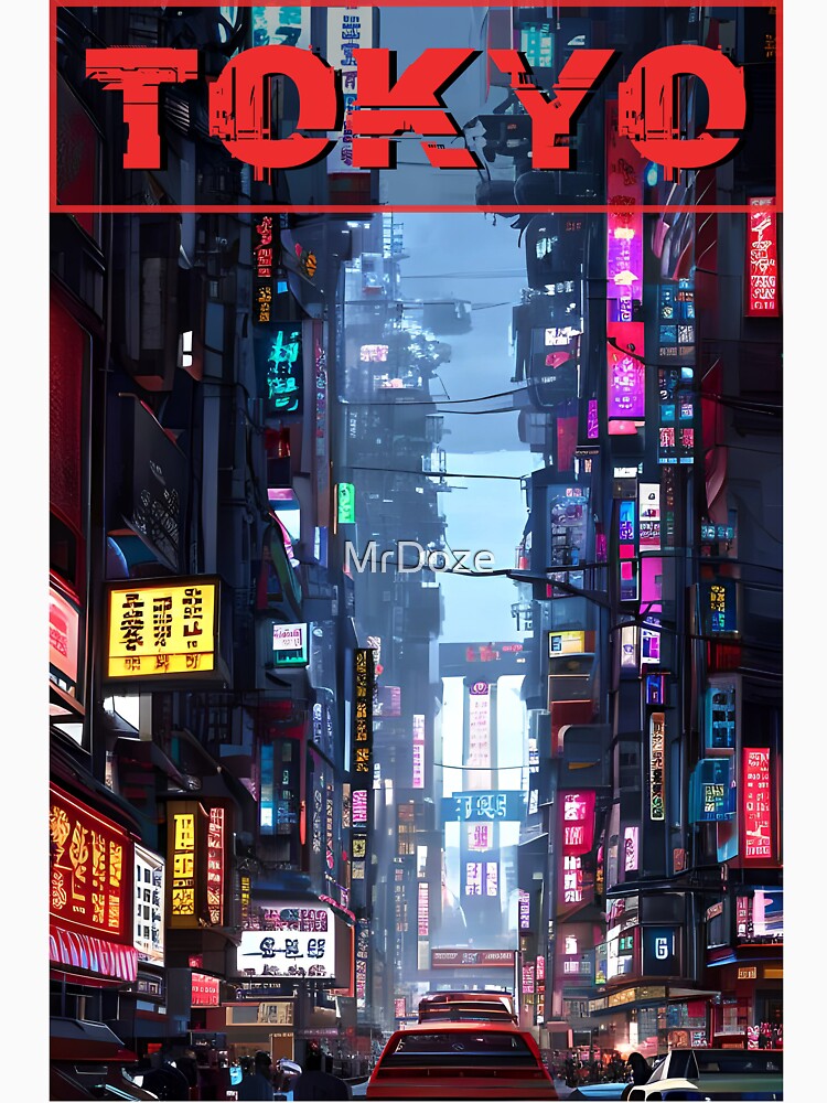 Japanese Street Cyberpunk Tokyo Streetwear by MrDoze Unisex , , , Long Sleeve Tee