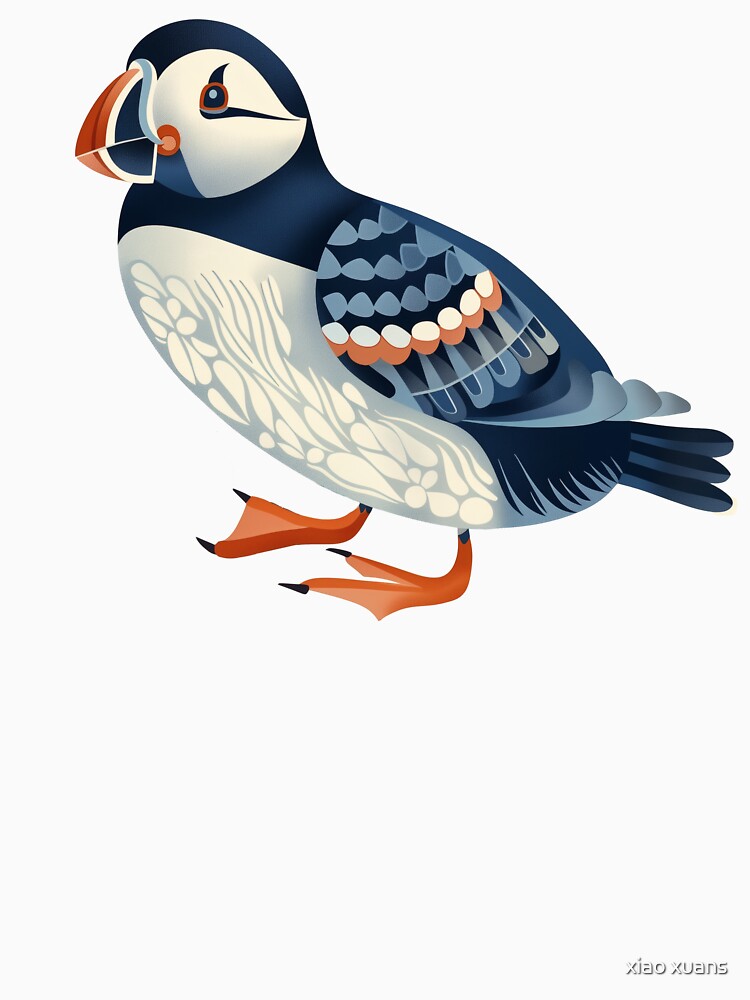 Scandinavian Folk Art, Atlantic Puffin by xiao xuans