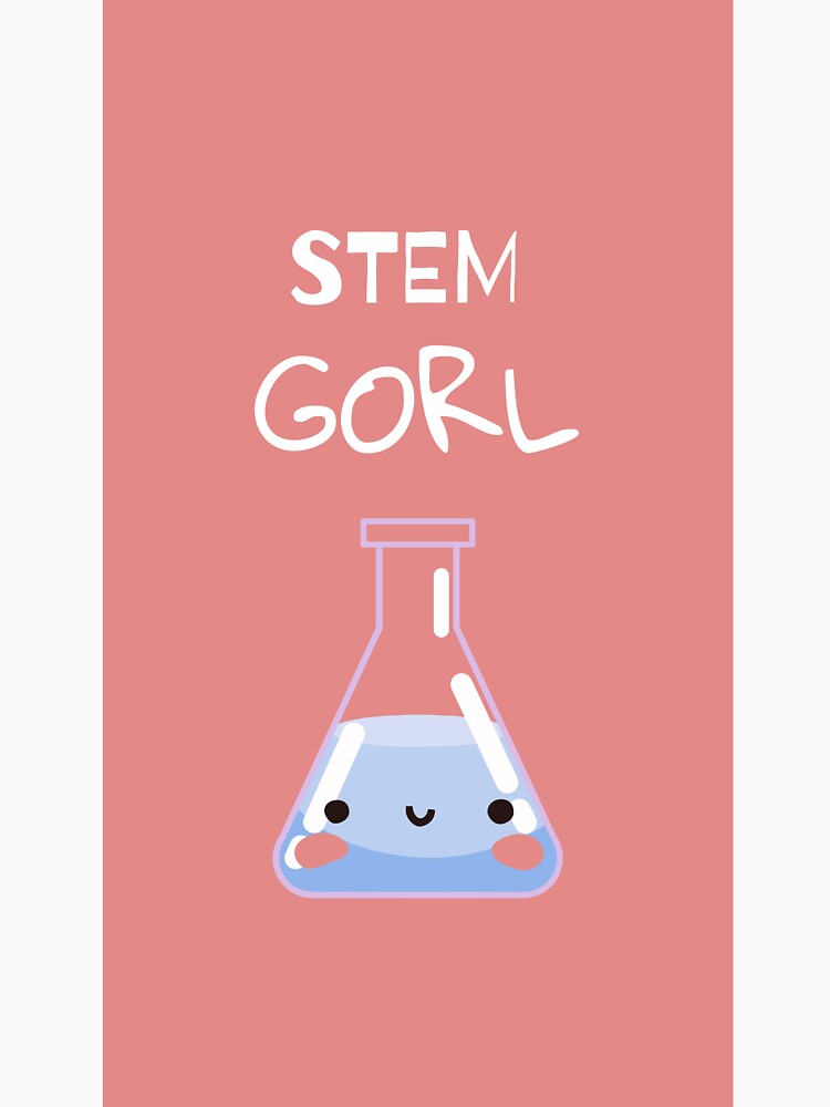 STEM gorl pink background kawaii flask (girls in STEM) by Ameus