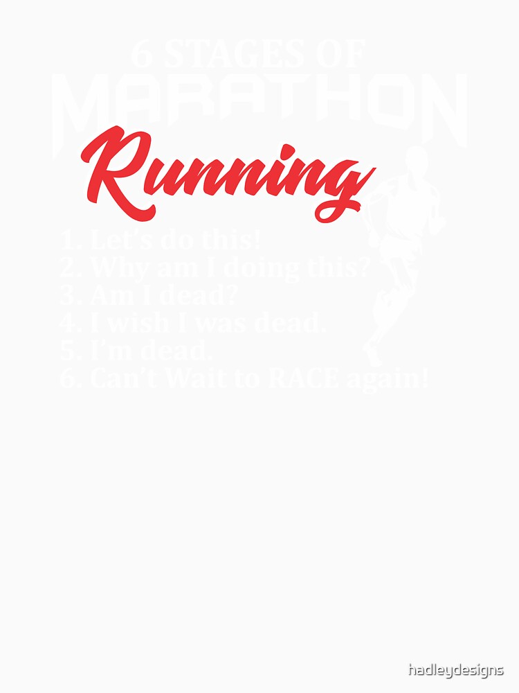 Stages of marathon running cross country runner funny gift by hadleydesigns