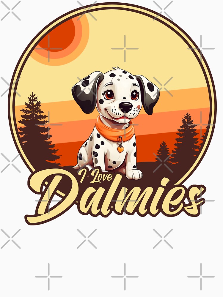 I Love Dalmatians - Vintage Sunset Design - Dalmatian Lover by brindled