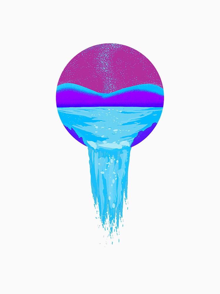 Vaporwave Aesthetic Mountain Waterfall by YesterDayCheck