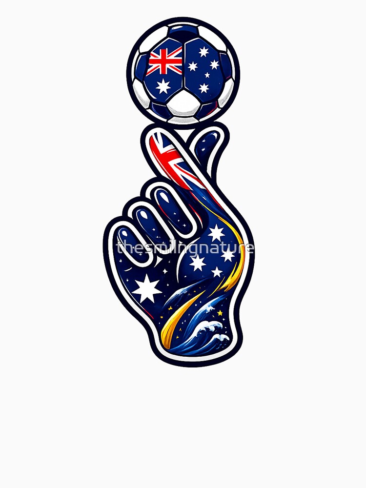 Australia Soccer Finger Spin Hand | Aussie Football Fan Art | Australian Flag Football Graphic | World Cup Supporter Gift | Soccer Lover , Sticker & Design by thesmilngnature