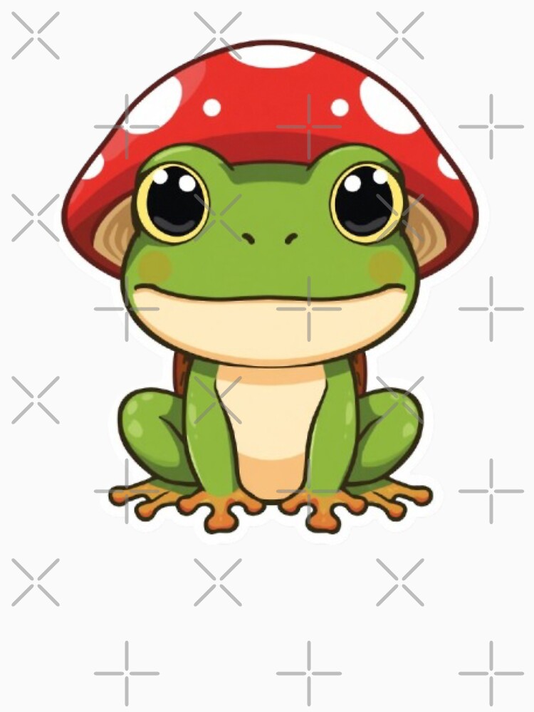 Kawaii Mushroom Frog Sticker | Cute Chibi Frog Cottagecore Gift by Stylestickers55