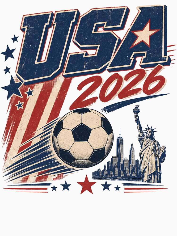 USA 2026 Football World Cup Glory | Stars and Stripes Fan Supporter Shirt by rushaib Unisex , , , Long Sleeve Tee