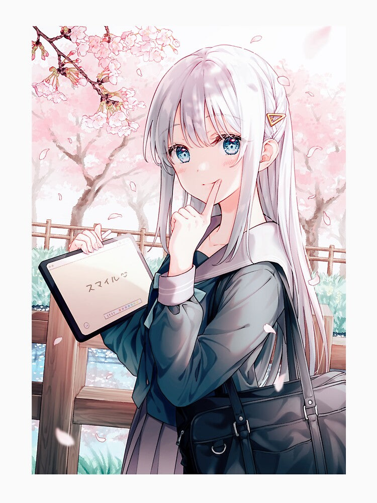 Cute anime girl going to school by LokShyu