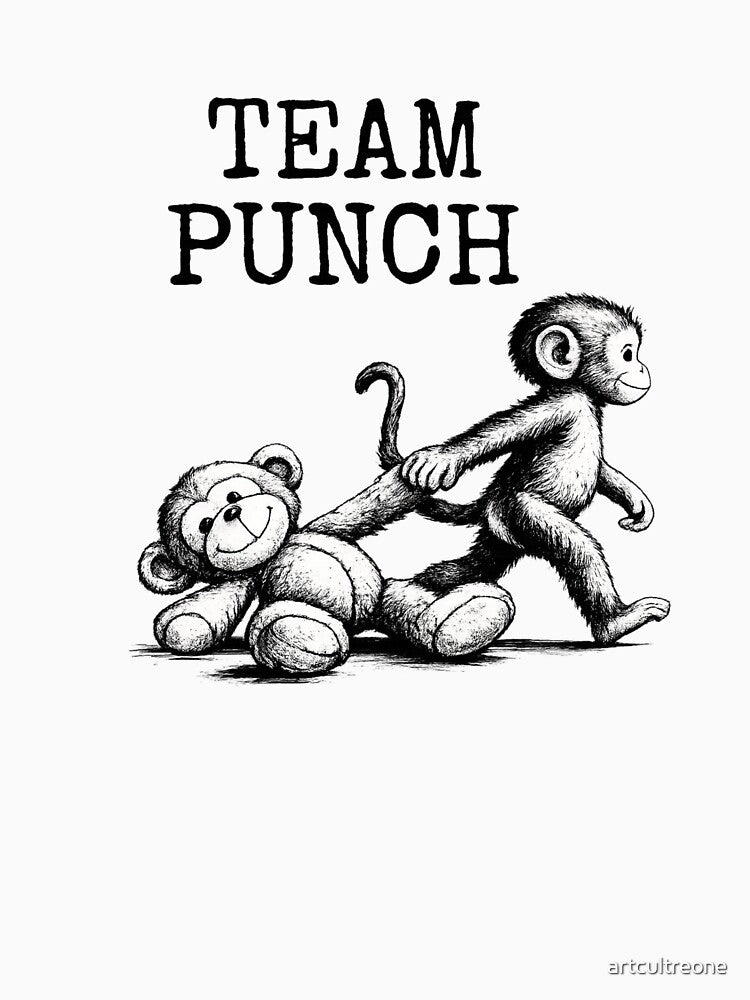 Team Punch Funny Monkey Teddy Bear Playful Duo by artcultreone