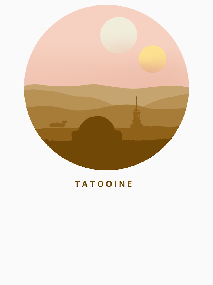 Tatooine Binary Sunset Planet Minimalist by hmyerpost