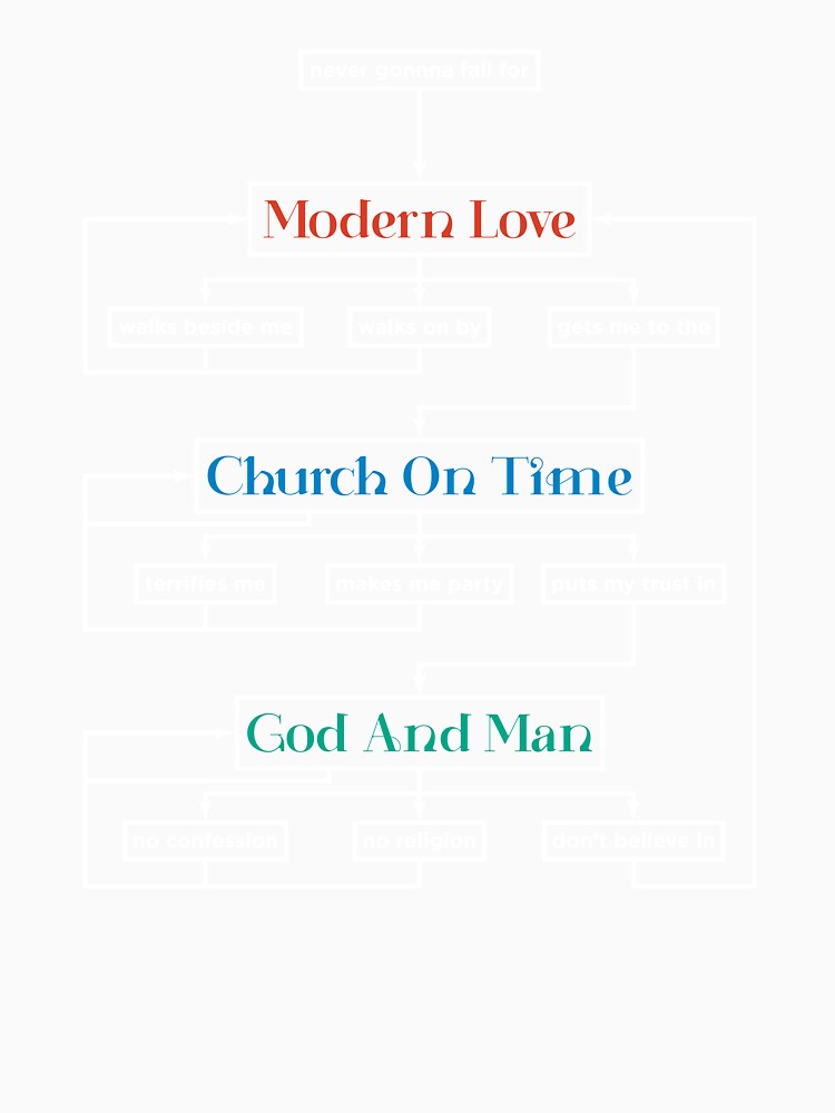 David Bowie - Modern Love Flowchart - White by ABSTRACT-IVISM Unisex , , , Long Sleeve Tee